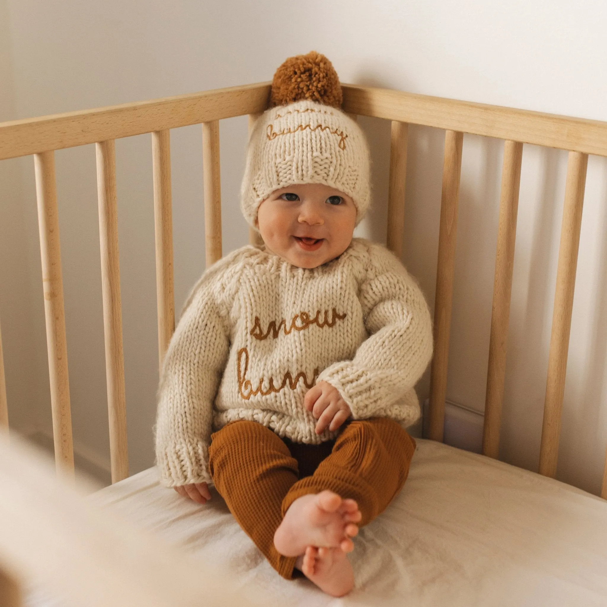 Snow Bunny Pecan Crew Neck Sweater for Baby & Toddler