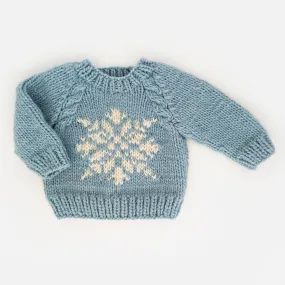 Snowflake Surf Blue Crew Neck Sweater for Baby & Toddler