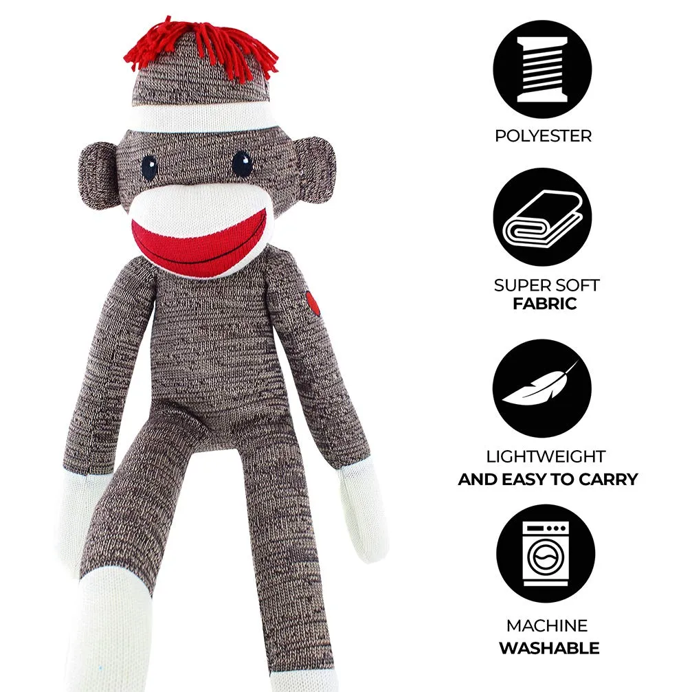 Sock Monkey Stuffed Brown in 6"