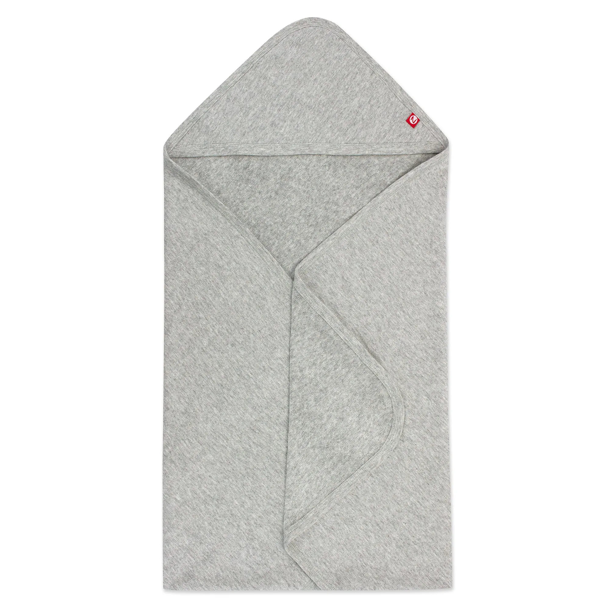 Solid Organic Cotton Knit Terry Hooded Towel - Heather Gray