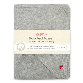 Solid Organic Cotton Knit Terry Hooded Towel - Heather Gray