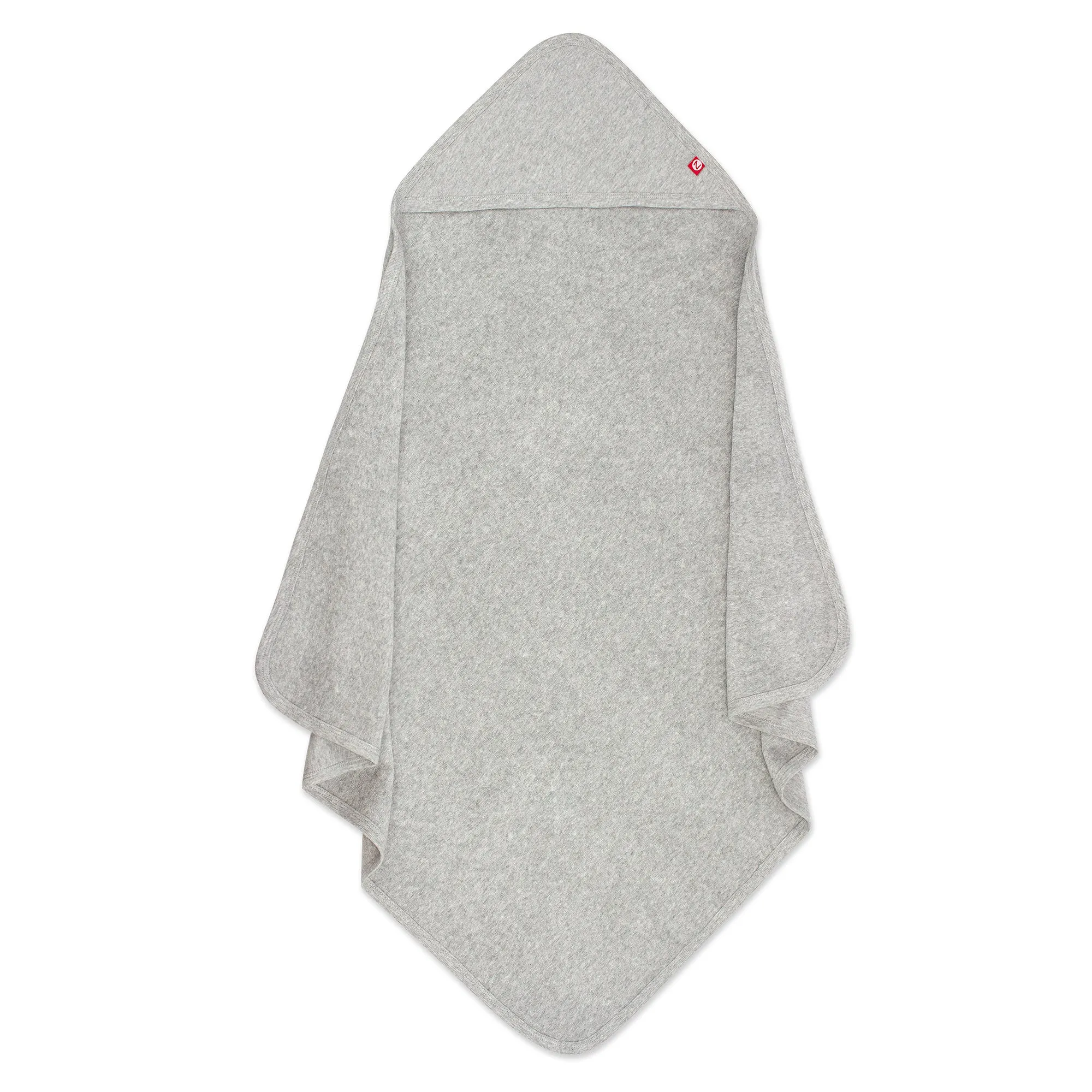 Solid Organic Cotton Knit Terry Hooded Towel - Heather Gray