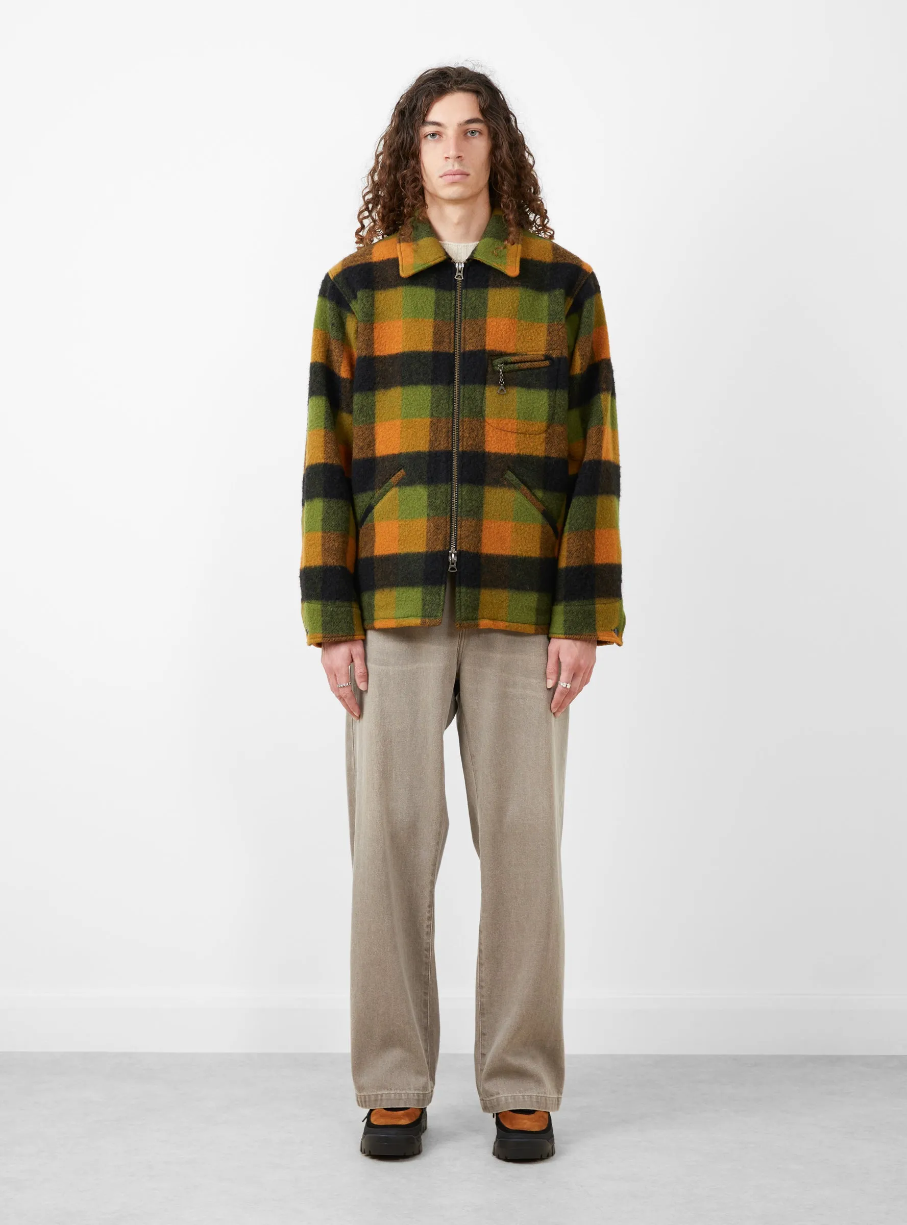 Sports Jacket Wool Plaid Green