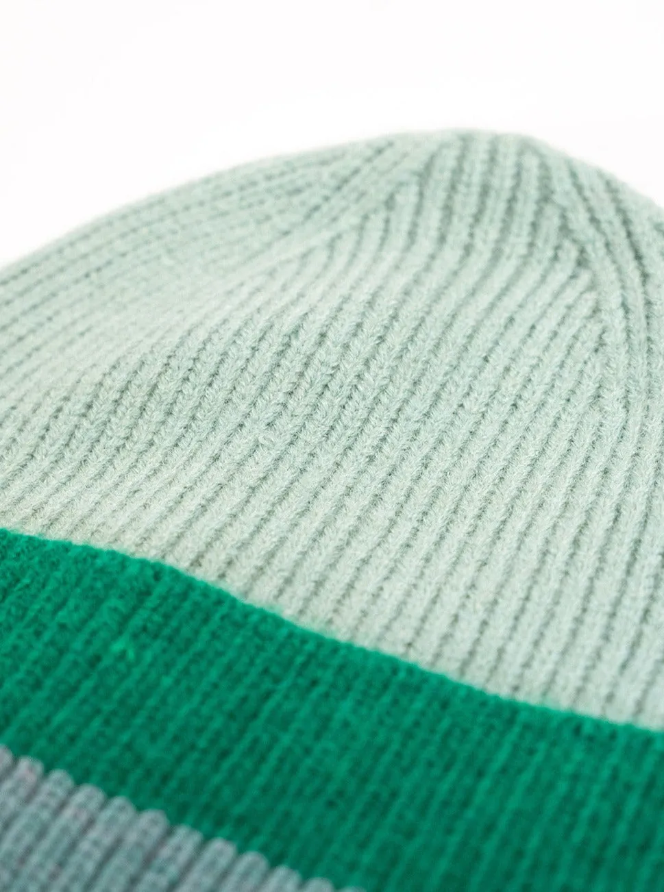 Stripe Beanie in Green