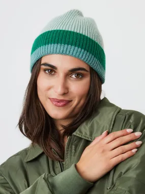 Stripe Beanie in Green