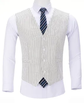 Striped V Neck Waistcoat Leisure Slim Fit Suit Vest