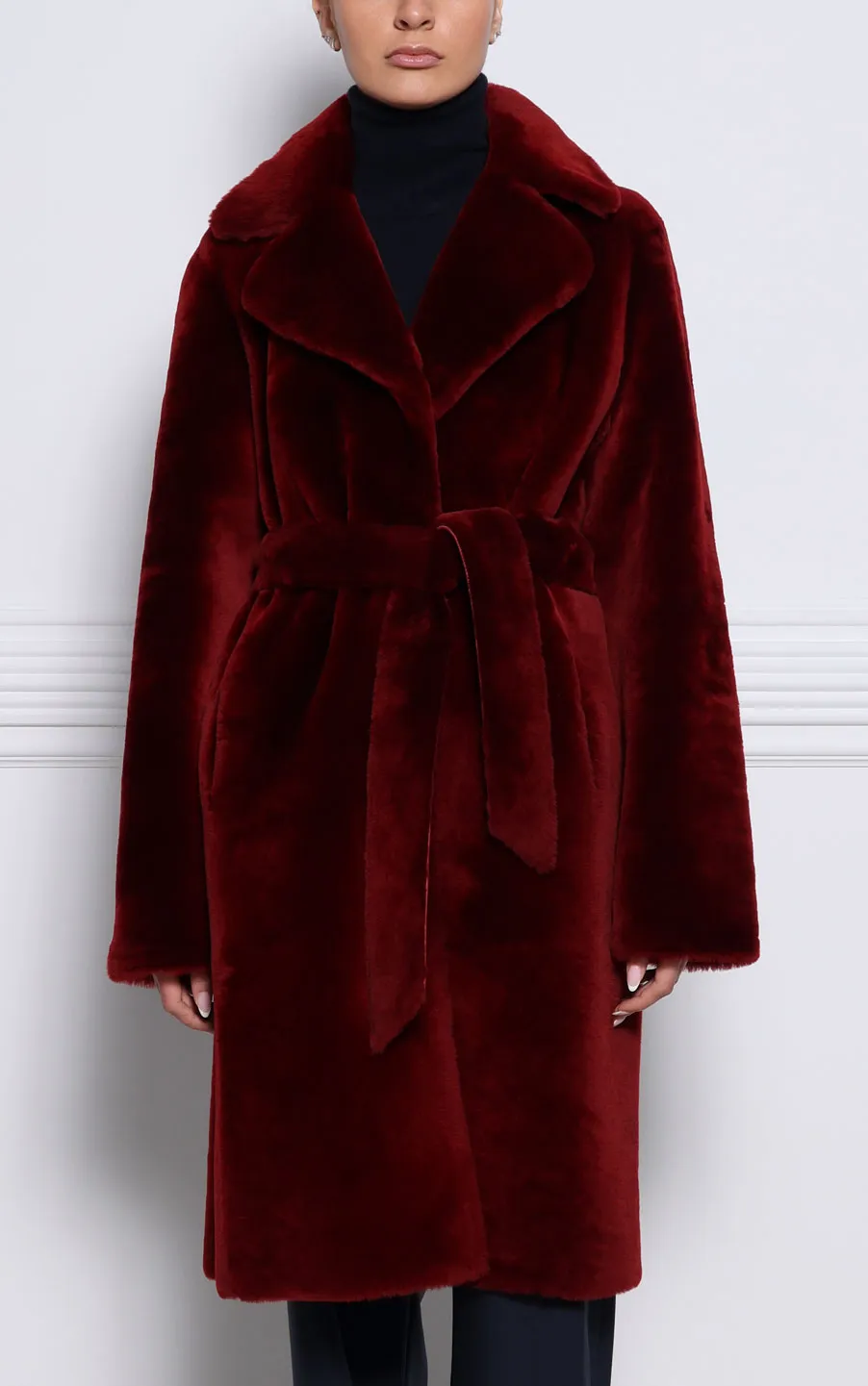 The Cali Shearling Wrap Coat