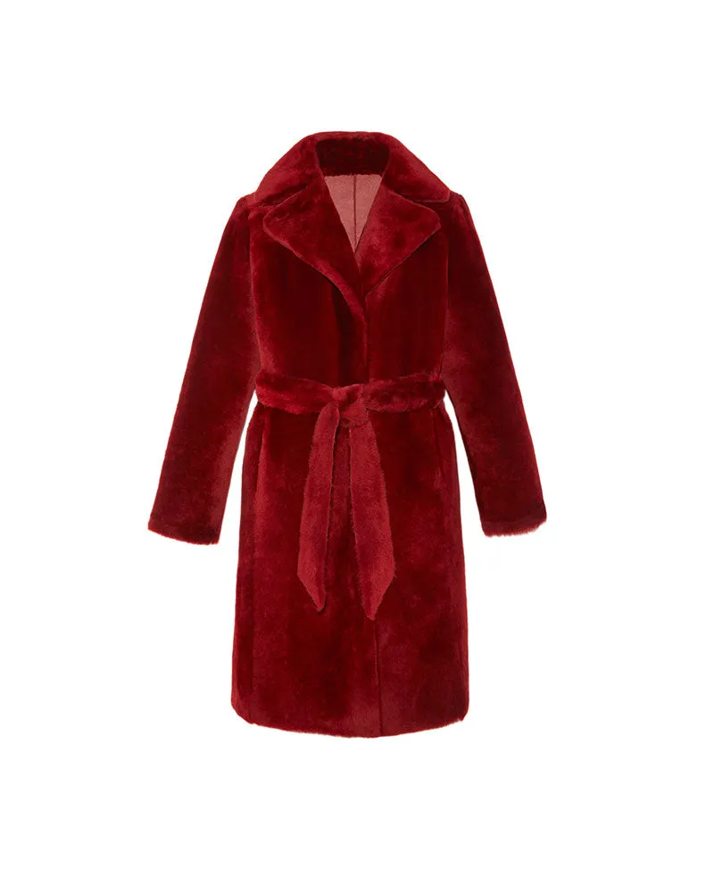 The Cali Shearling Wrap Coat