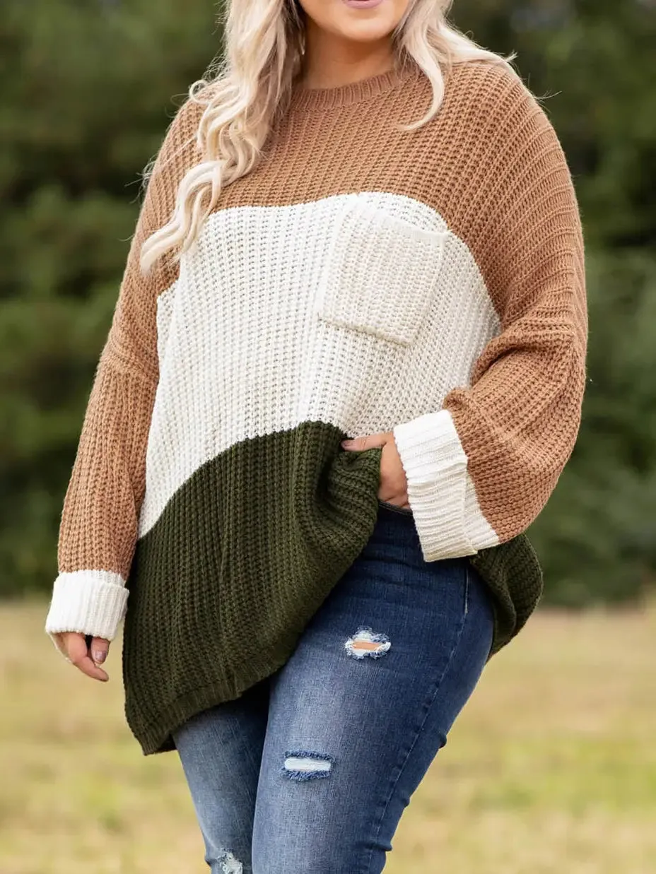 The Gwen Colour Block Sweater - PLUS