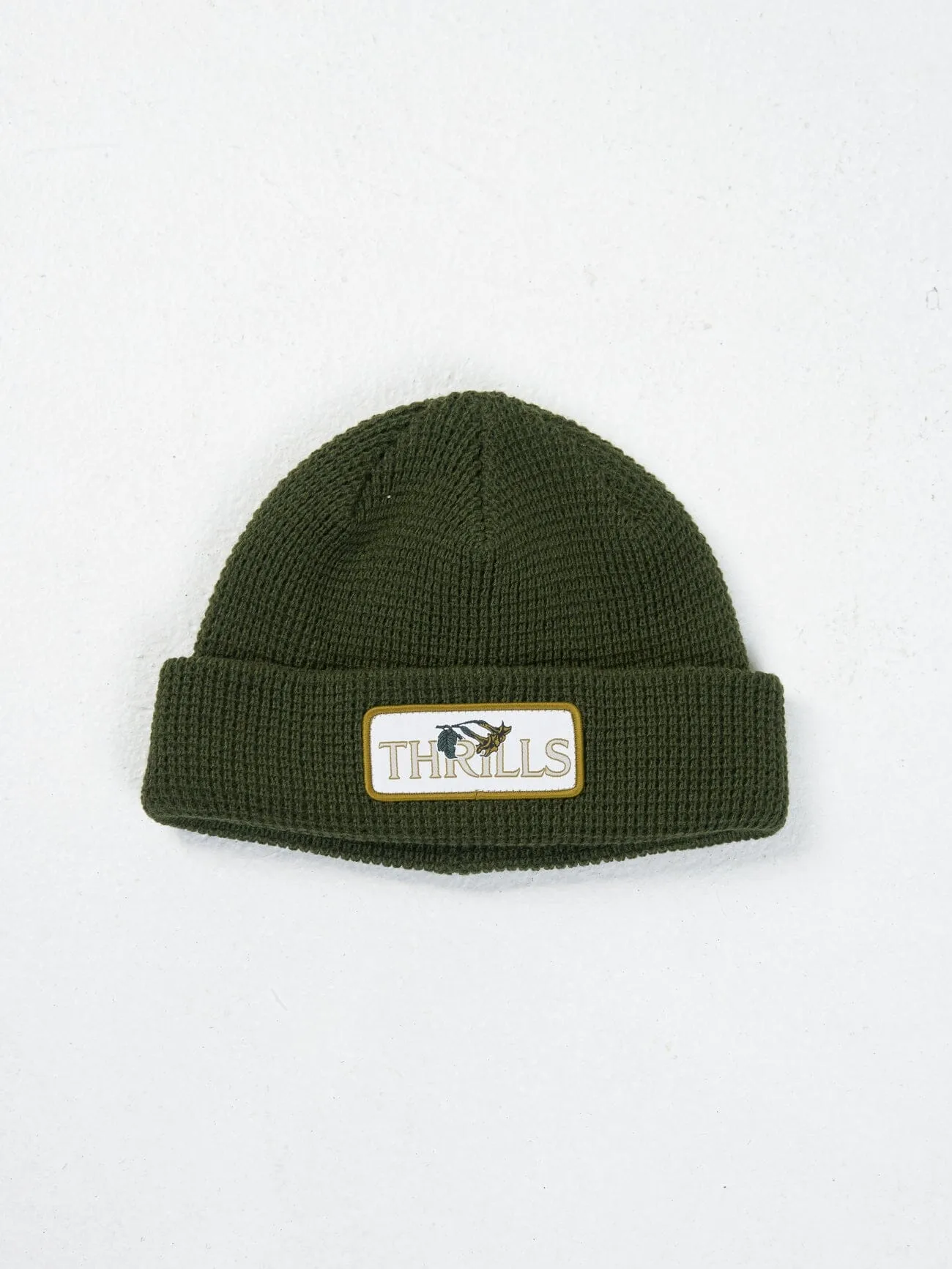 Thrills Classic Waffle Beanie - Oil Green