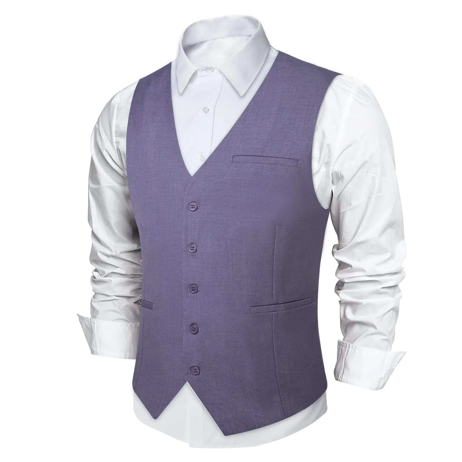 Ties2you Work Vest Old Lavender Purple Solid Silk Dress Tuxedo Vest for Men