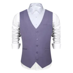 Ties2you Work Vest Old Lavender Purple Solid Silk Dress Tuxedo Vest for Men