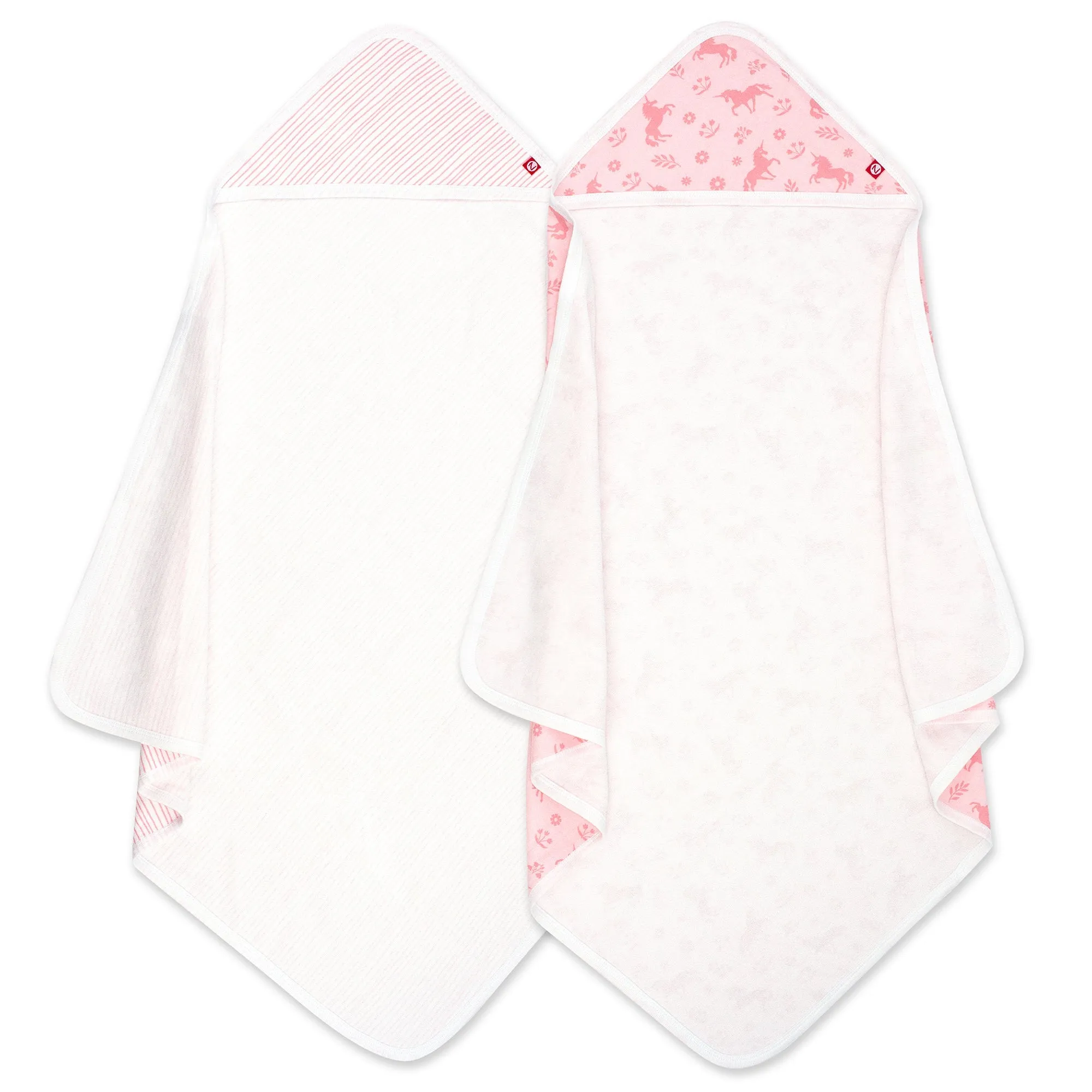 Unicorns Organic Cotton Knit Terry Hooded Towel 2 Pack