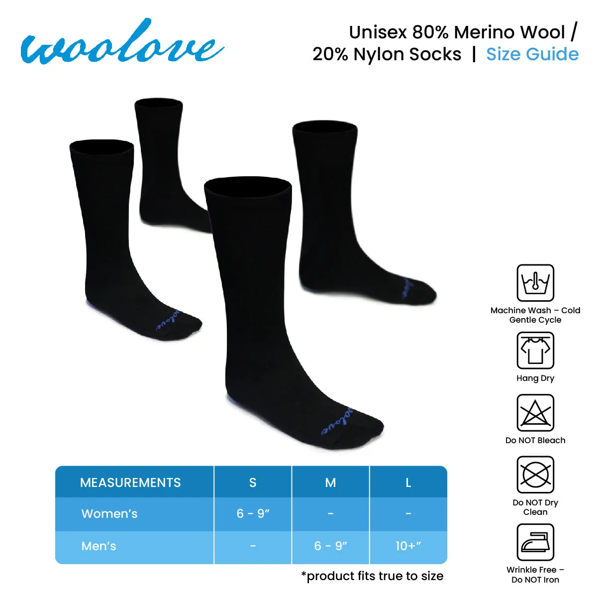 Unisex Merino Wool Premium Base Layer Socks (2 Pack)