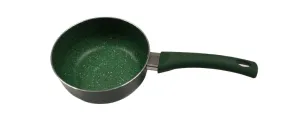 USHA SHRIRAM (1L Emerald Non Stick Aluminium Sauce Pan | Gas Cookware | Small Milk Tea Boiling Pan with Long Bakelite Handle | Nonstick Sauce Pan | 3 Layer Non Stick Coating | Soup Pan(Green)