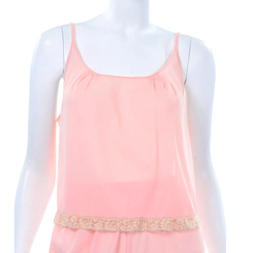 Vanity Fair Pink Nylon Camisole & Pants PJ Set