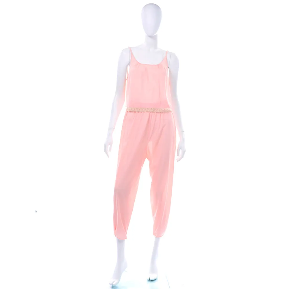 Vanity Fair Pink Nylon Camisole & Pants PJ Set