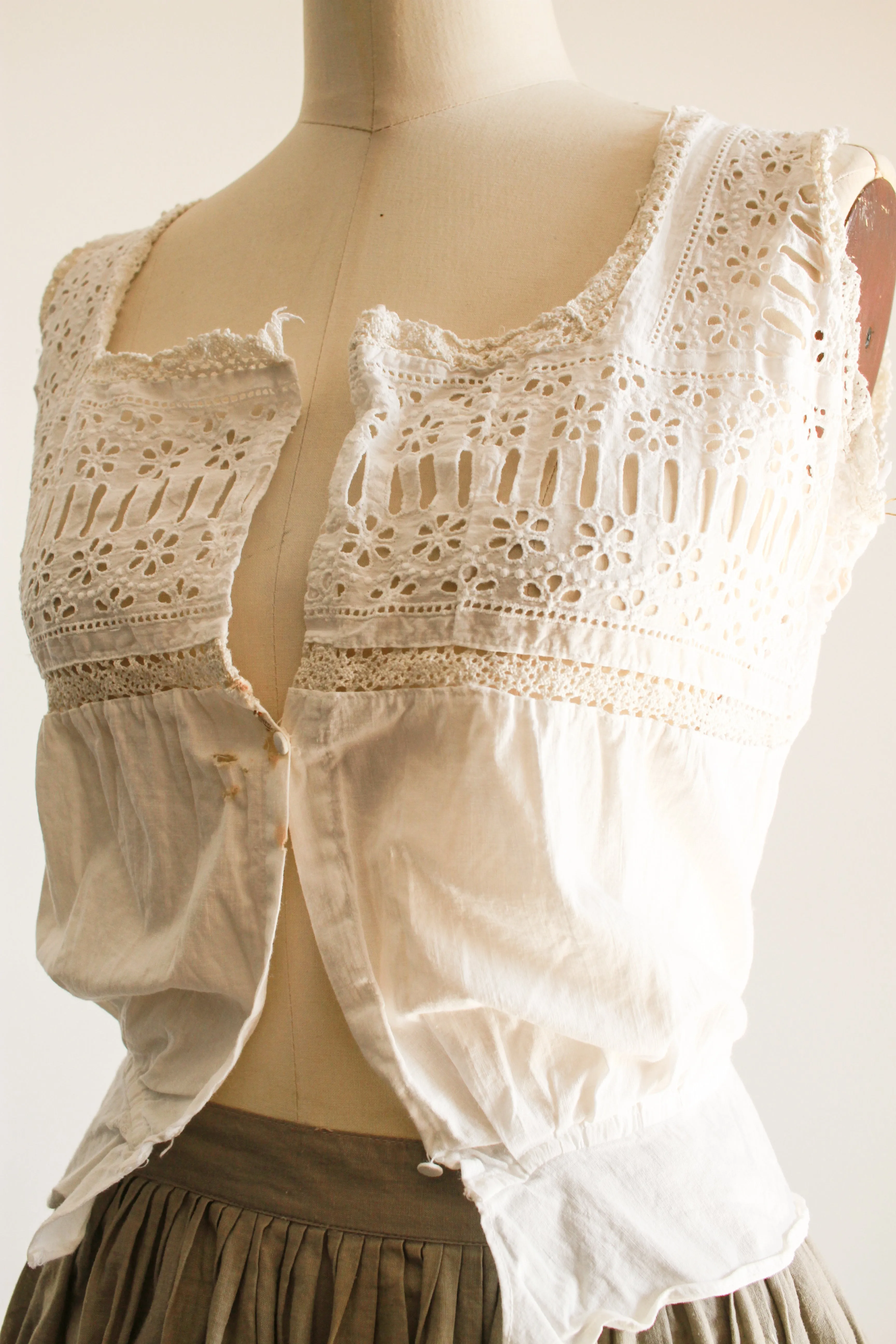 Victorian White Eyelet Crochet Camisole