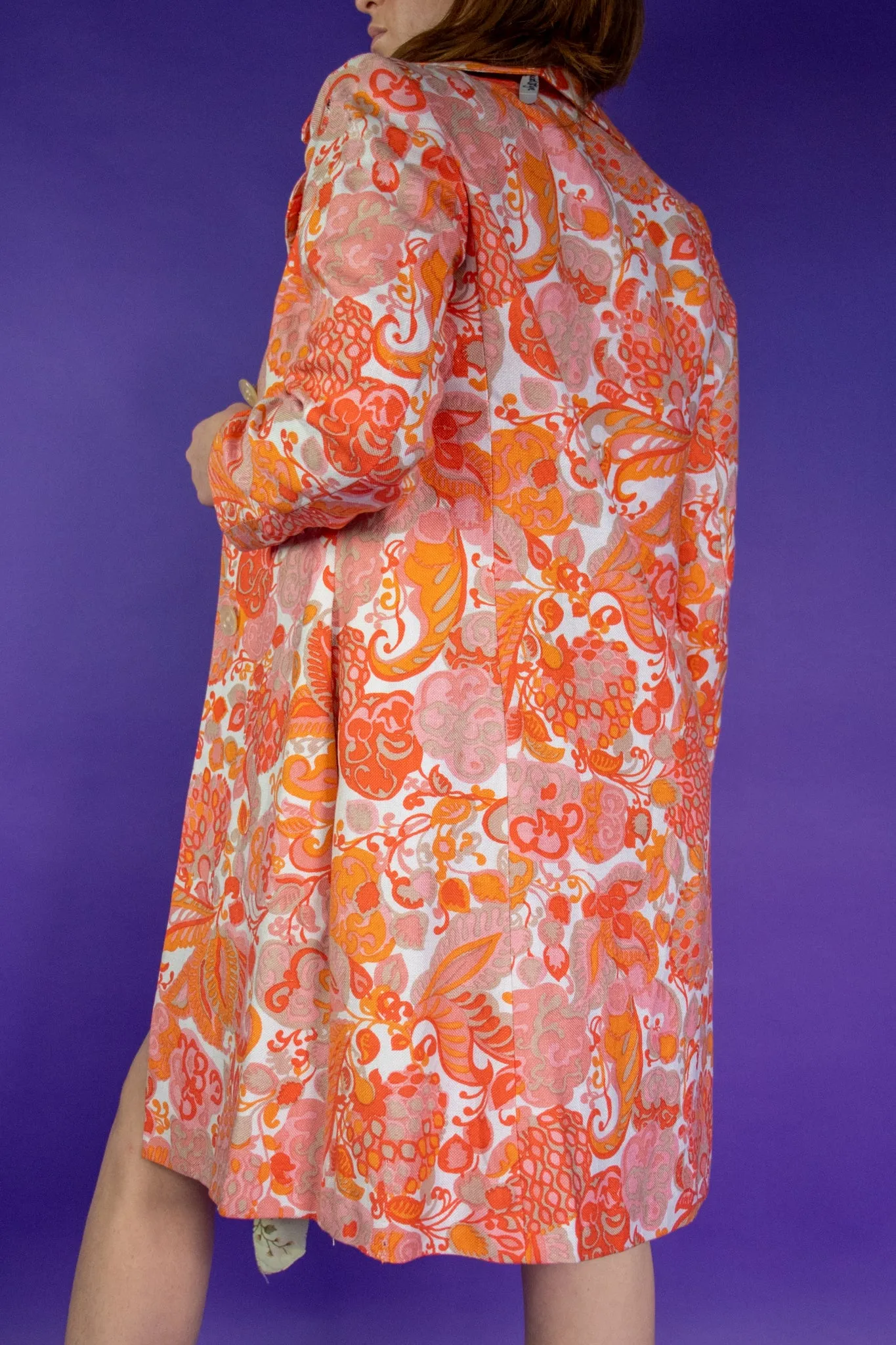 Vintage Orange Paisley Coat