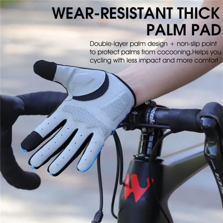 WEST BIKING YP0211216 Riding Gloves Bike Shock Absorption Touch Screen Full Finger Glove, Size: M(Red)