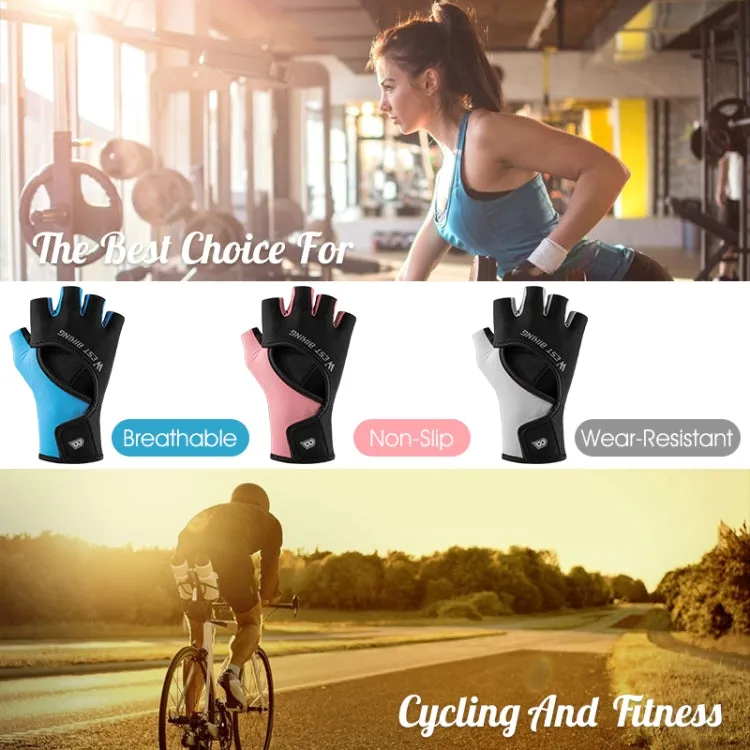 WEST BIKING YP0211217 Cycling Breathable Silicone Palm Gloves Fitness Training Wrist Guard Sports Gloves, Size: XL(Black Blue)