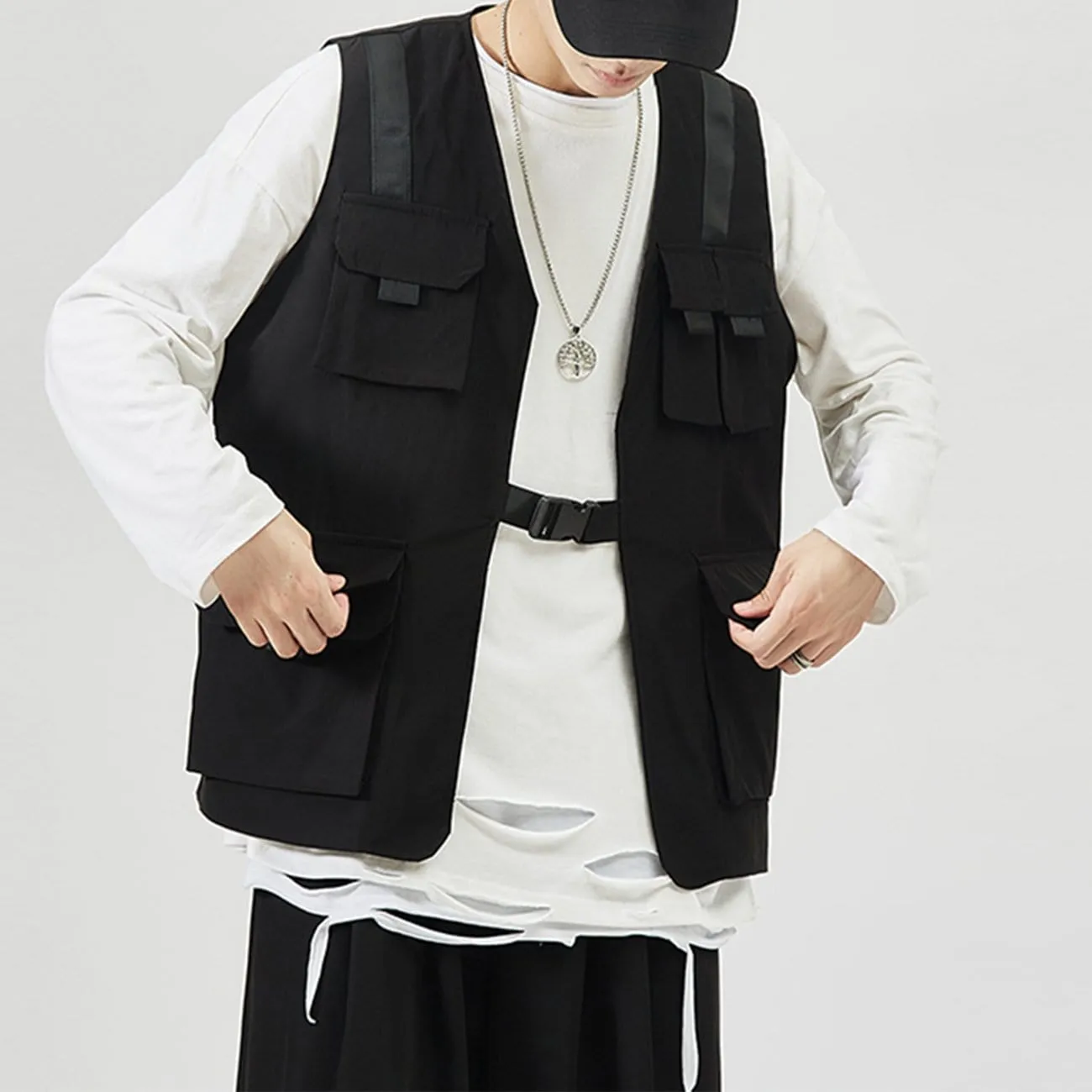 WLS Combat Multi-pocket Cardigan Vest