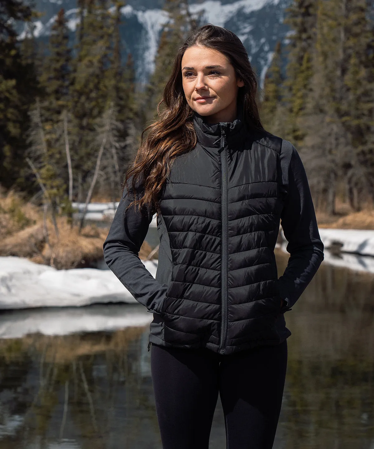 Womens Montserrat thermal vest | Granite/Black