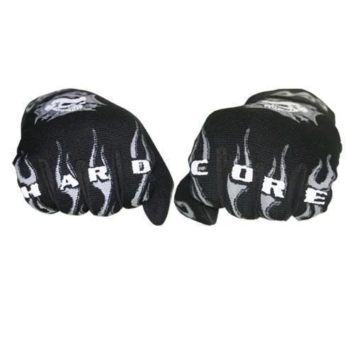 Xelement XG44607 'Hardcore Mohawk' Men's Black Textile Mechanic Skull Gloves